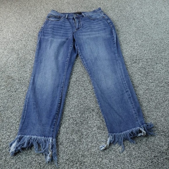 Judy Blue Denim - Judy Blue Jeans Womens 14W Dark Denim Pants Relaxed High Rise Preppy Stretch